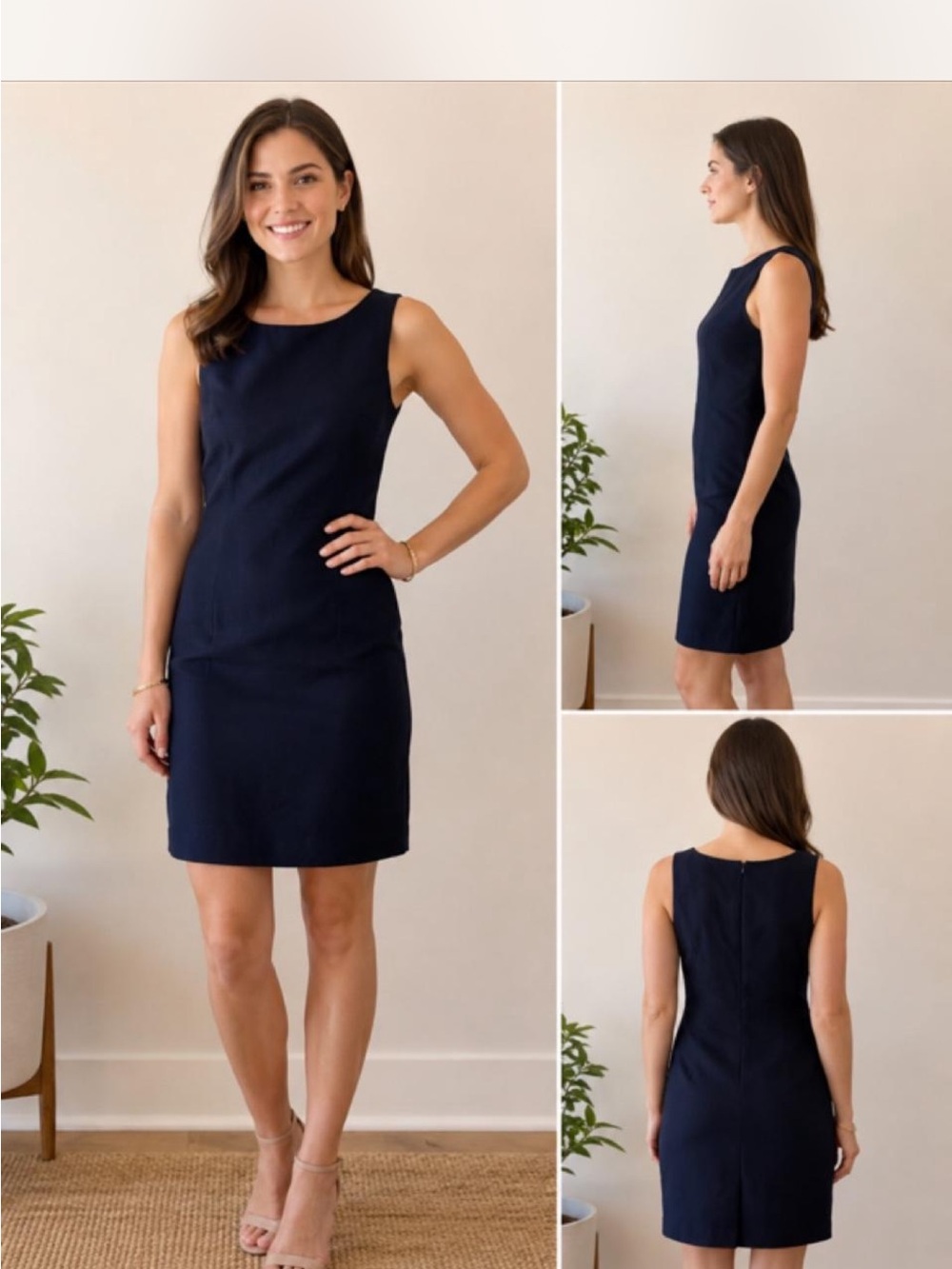 Talbots Navy Sleeveless Sheath Dress